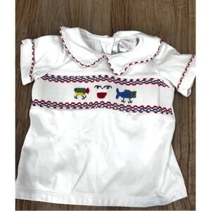 Stitchy Fish Smocked Embroidered Fish Hooks Lures Top Size 2T